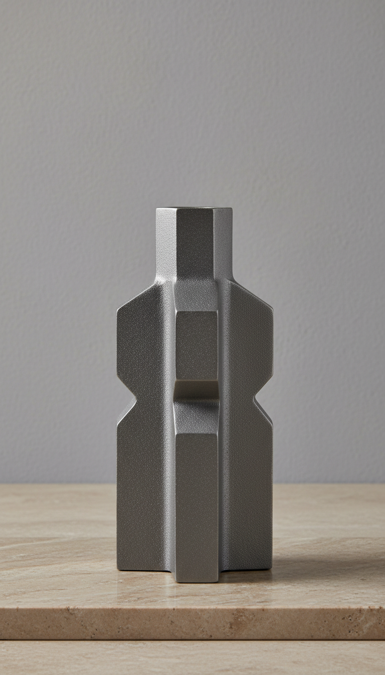 Shadow Grey Statement Metal Candleholder
