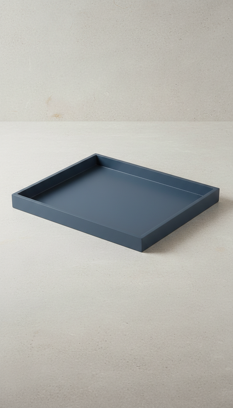 Slate Navy Lacquered Wood Tray